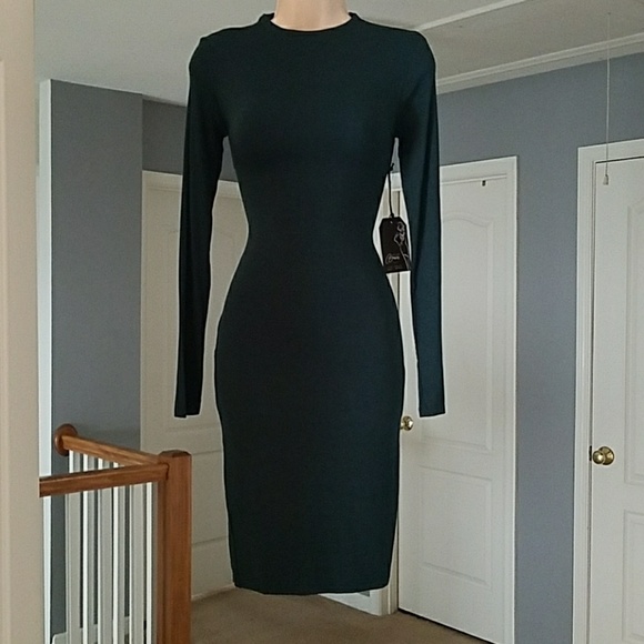 Dresses & Skirts - Highneck Hunter green midi